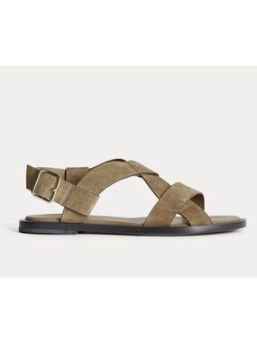 Everlane The City Strap Buckle Sandal Tan Suede Size 8.5M